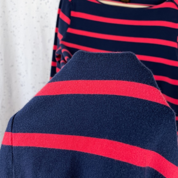 L.L. Bean Striped Mariner Dress 8 Nautical Boatneck - Picture 7 of 12